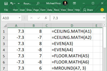How to use the Rounding function in Excel