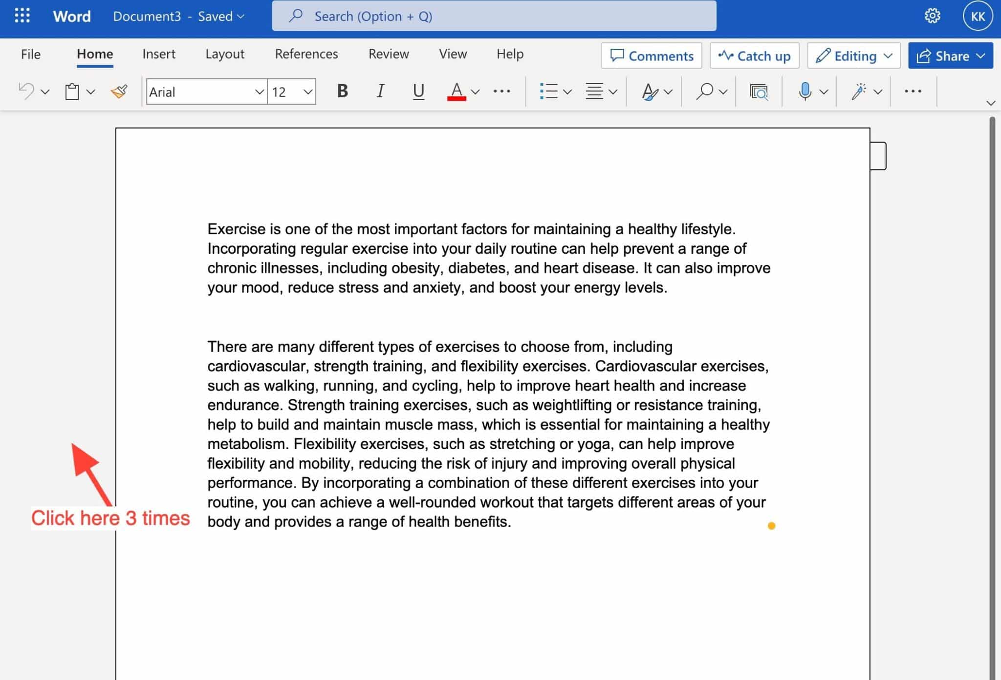 how to copy a paragraph in word